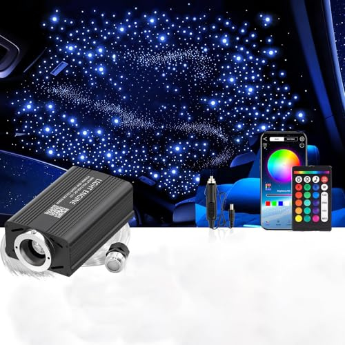 XAEIOW 16W Sternenlicht für Auto:500pcs*2m Glasfaser Stern Decken Set App-Fernbedienung Musik Geräuschgesteuerte Synchronisierung Ding Room Jungen Mädchen Geschenk
