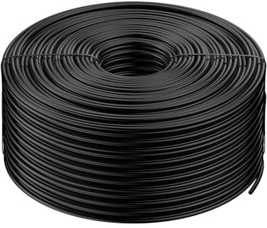 Pawfly Tubo per irrigazione a goccia, 152 m, 6,35 mm, in polietilene, nero, per irrigazione da giardino, tubo vuoto per sistemi di irrigazione a goccia