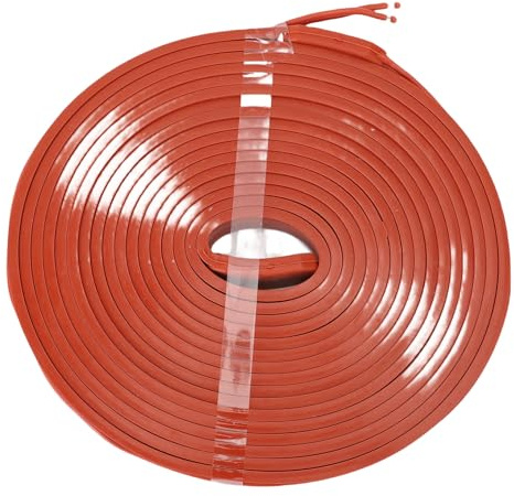 Fafeicy Nastro Riscaldante per Tubi Dell'acqua, Cavo Riscaldante in Silicone Antigelo per Metallo e Plastica, Nastro Invernale per Esterni con Termostato 375 W
