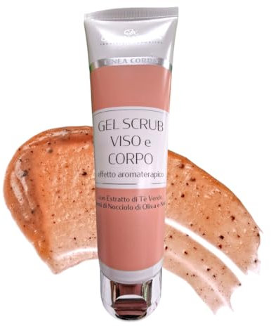 GEL SCRUB VISO CORPO AROMATERAPICO LEVIGANTE EFFETTO SETA, CON ESTRATTO DI THE VERDE NOCCIOLI DI OLIVA E SEMI DI NOCI 150ML