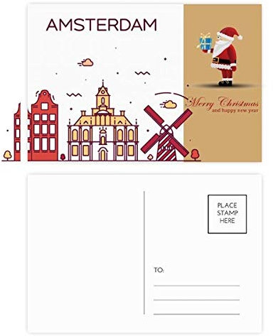 Amsterdam Postkarten-Set, Motiv: Weihnachtsmann, flach, 20 Stück