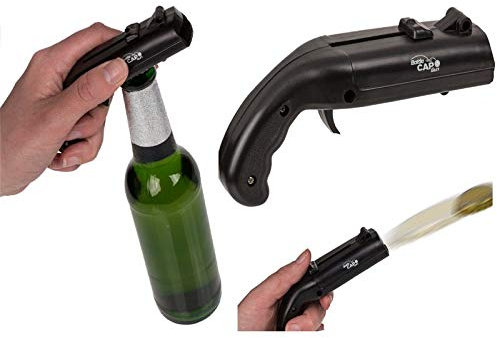 Pistole Flaschenöffner mit Schussfunktion, Bottle Cap Gun Kronkorken Öffner Bier