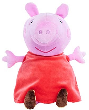 Peppa Pig Plüschfigur mit Sound 22 cm – spricht und lacht auf Knopfdruck – Kuscheltier für Kinder ab 0 Jahren – bekannt aus der TV Serie – Geschenkidee für Mädchen Jungen – weich und hochwertig