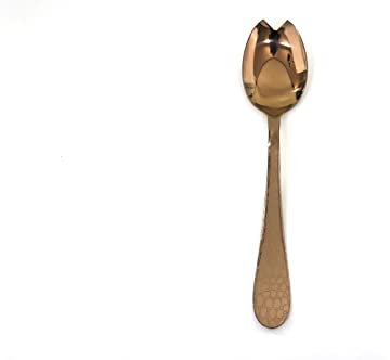 MEPRA AZB1098C1122 Salad Spoon Salatlöffel Coccodril.Bronzo, 18/10 Edelstahl beschichtet mit PVD-Titan, Kupfer