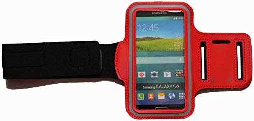Fitness Sportarmband kompatibel für Apple iPod Touch 3G 4G 5G 6G Armband Handy Oberarm Halter für Fitness, Joggen, Laufen Hülle Tasche Blank Klein Rot