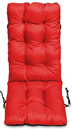 SuperKissen24. Stuhlkissen Sitzkissen und Rückenkissen für stühle - 48x123 cm - Outdoor und Indoor - rot