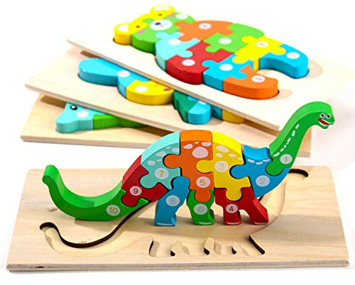 Montessori Mama Kleinkinder Puzzle aus Holz für Kinder im Alter von 2–4 Jahren | Montessori Spielzeug für Kleinkinder 2 Jahre alt | Holzpuzzle für Kleinkinder 2–4 Jahre | 4er-Pack Kleinkind Puzzle