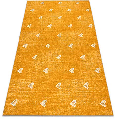 rugsx Teppich für Kinder Hearts Jeans, Vintage Herzen - orange 200x400 cm