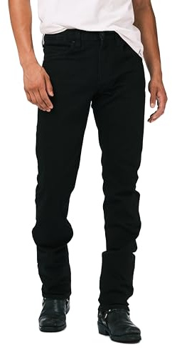 Buffalo David Bitton Jeans da Uomo Ash Slim Denim, Denim Nero, 36W x 34L