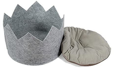 Viva Haustierliegeplatz Krone 36 x 24 cm, Filz, grau, Hunde- und Katzenbett