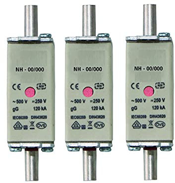 NH Sicherungen - 3 Stück - Sicherungseinsatz Sicherung NH00 000 Hauptsicherung Panzerkasten HAK PSI 6A 10A 16A 20A 25A 35A 40A 50A 63A 80A 100A 125A 160A, Größe: 40A