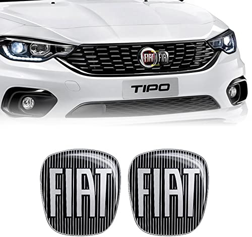 Fiat 14186H-2pz Adesivo 3D Ricambio Logo Nero per Tipo, 2 Pezzi, Anteriore e Posteriore