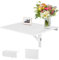 RELAX4LIFE Mesa Plegable de Pared 80x60cm con Soporte Triangular Doble Plegable, Mesa de Cocina de Pared para Sala de Estar, Habitación, Cocina, Oficina (Blanco)