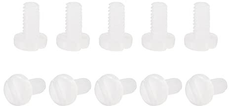 sourcing map Nylon Machine Vis, M2x4mm Fendu Tête Cylindrique Attaches Boulons pour Électroniques, Communications, Équipement, 25Pcs