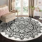 Carvapet Teppich Rund 150cm Weich und Flauschig Teppich Gegend Kreis rutschfest Waschbar Böhmisches Mandala Bodenteppich Wohnzimmer Schlafzimmer(Schwarz Mandala)