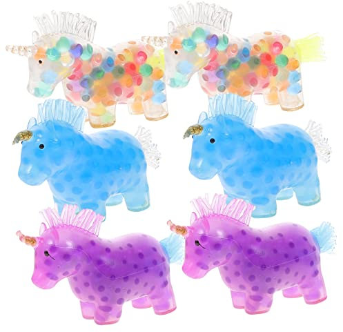 Toyvian 6st Einhorn Entlüften Tierischer Stressball Handübungsball Einhorn-gastgeschenke Kauspielzeug Für Hunde -streich-Spielzeug Badegeschenke TPR Kind Elastizität Hüpfender Ball