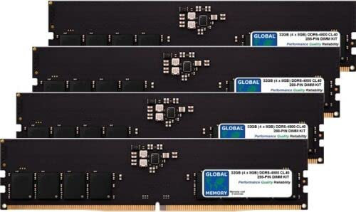 Kit de memoria RAM DDR5 de 32 GB (4 x 8 GB) 4800 MHz PC5-38400 288 pines DIMM para escritorios/placas madre