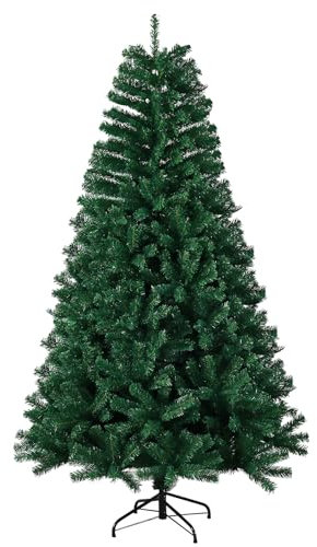 7ft Premium Christmas Tree 1432 Branch Tips Green Xmas Trees Bushy Artificial Christmas Tree Pine Tree with Metal Stand Easy to Assemble Realistic Spruce Branches Christmas Tree for Indoor and Outdoor