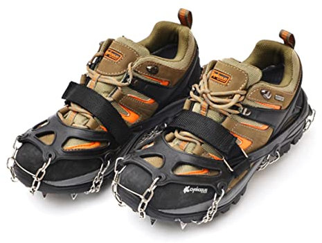 Toddmomy Tooth Skid Claws for Hiking Ice Grippers for Boots Shoes Walking Crampons Snow Grips Mountaineering Equipment Ice Grips