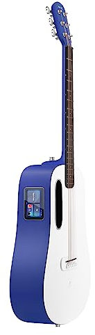 LAVA ME Play Elektro-Akustik Gitarren mit Ideal-Gigbag, Carbonfaser Smart Gitarre(36 Zoll Tiefblau und Frostweiß)