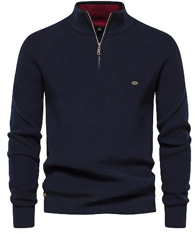 Herren Troyer Mit Reißverschluss Unisex Rolli Rollkragenpullover 3XL Grobstrick Pullover Warm Strickpullover Grau Feinstrick Pullover Grobstrick Pullover Sweater Hemdkragen Langarm