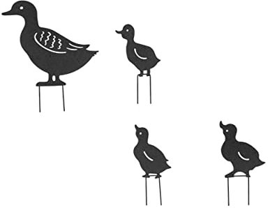 BESPORTBLE 4pièces Décoration De Jardin Fer Forgé Ornements Animaux Figurines De Canard Creuses à Insérer Au Sol pour Aménagement Extérieur Photos Inoubliables