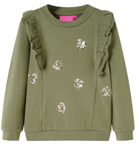 Kinder Sweatshirt mit Herzmuster Langarmshirt Pullover Pulli Kinderpullover