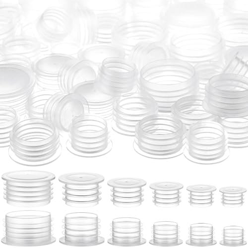 120 Pieces Salt and Pepper Shaker Stoppers 1/2 Inch, 9/16 Inch, 5/8 Inch, 11/16 Inch, 7/8 Inch and 7/16 Inch Plastic Salt Shaker Plug Replacement Salt and Pepper Shaker Stoppers for Pots Bottles Pipes