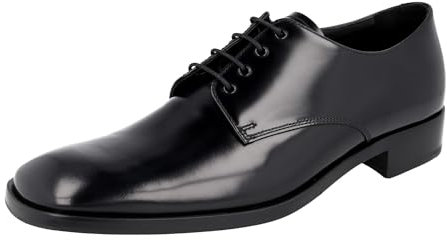 Prada Herren Schwarz gebürstetes Spazzolato Leder Business Schuhe 2EB194 P39 F0002 43 EU/UK 9