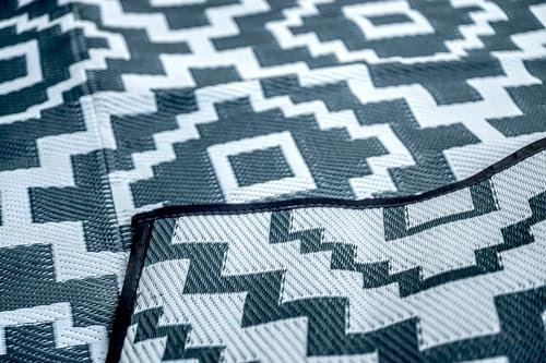 BITS4REASONS DELUXE AWNING CARPET, Aztec Grey, 2.5m x 2.5m - Breathable Ground Sheet, Durable Camping & Caravan Flooring, UV Stable & Rot-Proof, Easy Clean with Storage Bag