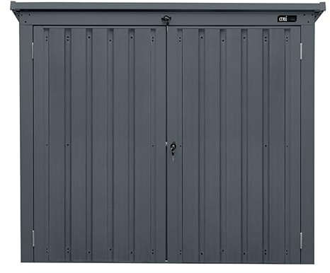 AXI Oscar Mülltonnenbox aus Metall in Anthrazit | Mülltonnenverkleidung aus wetterfestem verzinktem Stahl mit Deckel für 2 Tonnen - 240L/480L | Müllbox/Aufbewahrungsbox für Mülltonnen mit Schloss