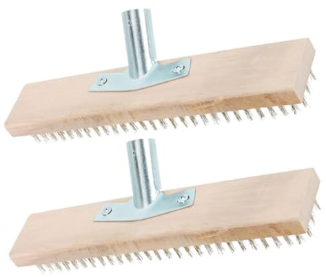 OFFSCH 2 Stück Moosentferner Bürste für Dach und Garten 30cm Kupferbeschichtete Stahldraht Bürste ohne Stiel Robuste Reinigungsbürste für Terrasse und Metallflächen