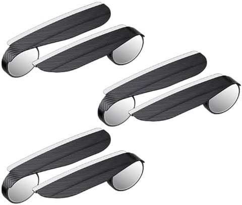 Laaway Carbon Fiber Pattern Rain Eyebrow Reversing Mirror Integrated, Car Blind Spot Mirror Rain Eyebrow 2-in-1 Design, Car Rearview Blind Spot Mirror Rain Eyebrow Integrated