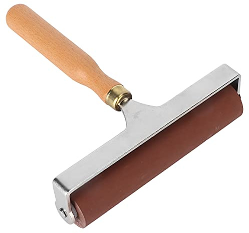 DriKou Gummiwalze,Farbwalze mit Griff,Pressure roller, GummidruckwalzeFarbwalze Linoleum-Farbwalze für Linoldruck,Stempeldruck, Tapeten und Bastelarbeiten