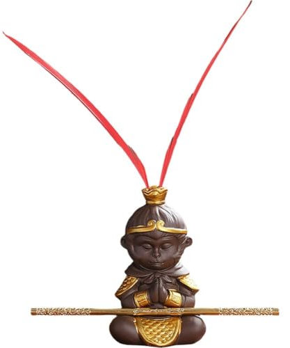 Glixoft Figurine du Roi Singe, Thé Zisha Chinois, Plateau À Thé D' pour Animaux De Compagnie, Ornement en Argile Violette pour Maison, Décoration De Plateau À Thé