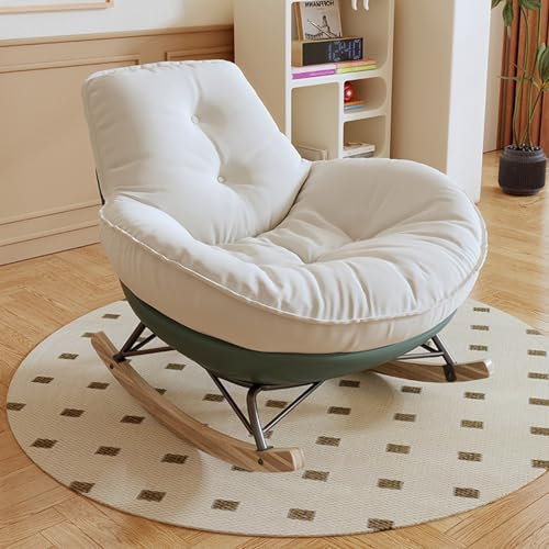 Outdoor Schaukelstuhl mit gepolstertem Kissen für Veranda, Wohnzimmer, Terrasse, Grün