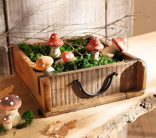 Dekoleidenschaft Dekobox Rustikal aus Holz, 31x26 cm, Pflanzkasten, Aufbewahrungsbox, Holzkiste, Pflanzgefäß rechteckig für Küche, Wohnzimmer & Fensterbank