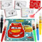 alles-meine.de GmbH Set Pustestifte/Zauberstifte + Malbuch + Schablonen - Cars - Auto - inkl. Name - Kinder Air Brush Airbrush Zauberstift Blo Blow Pens Blopens Zauberstift S..