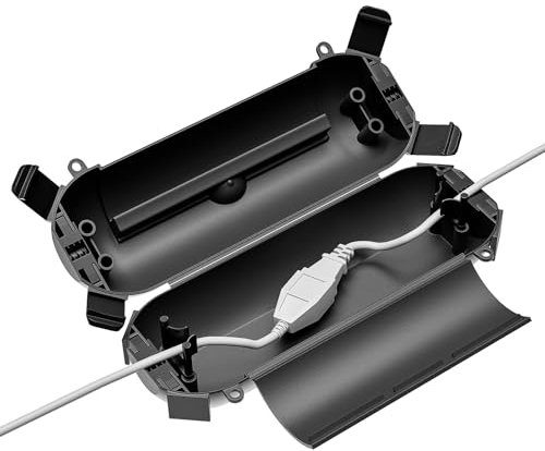 FGB Outdoor Kabelbox Wasserdicht-Wetterfester Wasserdichte Box Klein- Steckerschutz Aussen für Verlängerungskabel Außen - 18 x 6 x 5,5 cm - Schwarz