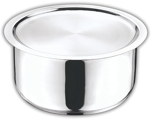 ZenithCart Stainless Steel Patila with Lid | Ganji/Topiya Pot for Indian Cooking | 1.1 L Capacity | Pack of 1 | Ships from India