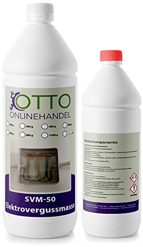SVM-50 Elektrovergussmasse (1500 g) in halbtransparent Schwarz wasserdichtes Elektronik Gießharz | Isolation bis 1.000 Volt | glasklares Epoxidharz Resin | IP68