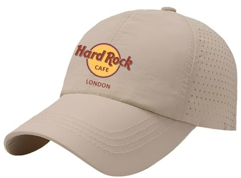 MGTERN Baseball Caps Für Herren Ha-rd Ro-ck Ca-fe,Verstellbare Cap Sonnenhute,Erwachsenen Mütze Für Alle Jahreszeiten, Schwarz(Khaki)