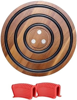 drburpily Runde Topfuntersetzer aus Holz verleihen der Küche Stil und magnetische Topflappen sind mit Magneten ausgestattet , Typ+2