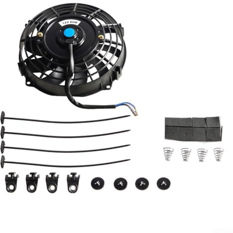 MeevrgR 12V 80W Automotive Cooling Fan, Powerful Motor for Effective Heat Management, Compact Size for Modified Cars
