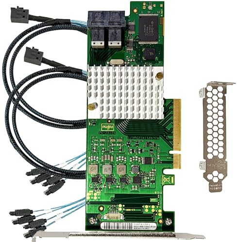 SAS HBA Card Compatible with LSI 9300-8i & 9211-8i IT Mode HBA Controller | SAS3008, 8-Port, PCIe 3.0 x8, 2x 8643 Internal, 12Gb/s SAS + SATA 6Gb/s, PCIe SATA Expansion Card for TrueNAS unRAID NAS