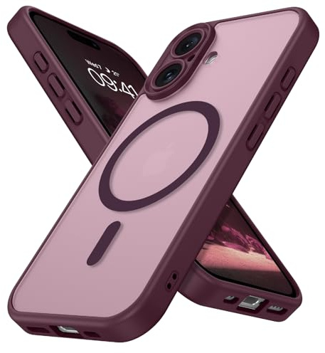 VENINGO für iPhone 17 Hülle für Magsafe Handyhülle iPhone 17 Dünn rutschfest Durchscheinende Matt Rückseite Magnetische Schutzhülle Kameraschutz Case 6,3 Zoll, WineRed/Burgundy