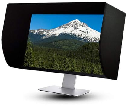 Adjustable Monitor Hood Sunshade for 19-32 Inch Displays, Multi-Function Light Barrier, All-Sides Coverage Display Visor