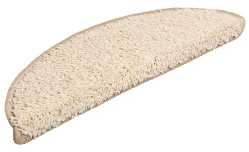 mzdioop Tappetini per gradini, 30 pezzi, 56 x 17 x 3 cm, colore crema, antiscivolo, protezione autoadesiva, per scale in legno, scale interne, scale a spirale, animali domestici
