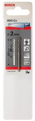 Bosch Accessories BBosch 2608585840 Hss-Co Metallbohrer, Gold, 2,0 x 29 x 49 mm