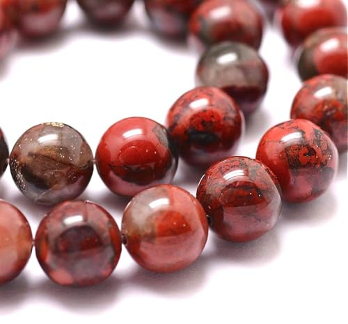 Red Poppy Jasper Beads Plain Round 6mm Strand of 60+